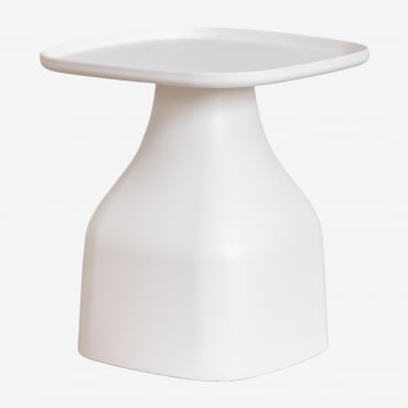 Table D'appoint De Jardin Carrée 50x50 Cm En Polypropylène Jubarri Blanc Gardenia & ↑50 Cm - Sklum