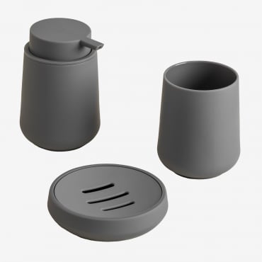 Ensemble De Salle De Bain Garanis Gris Nickel - Sklum