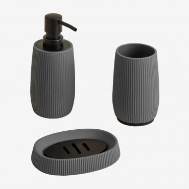 Ensemble De Salle De Bain Preston Gris Nickel - Sklum