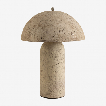 Lampe De Table En Papier Mâché Noreia Blanc - Sklum