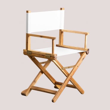 Chaise De Réalisateur Pliante De Jardin En Bois D'acacia Ridley Blanc Cassé - Sklum