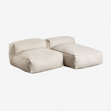 Canapé Modulable Chaise Longue De 2 Pièces Dojans Beige Semoline - Sklum