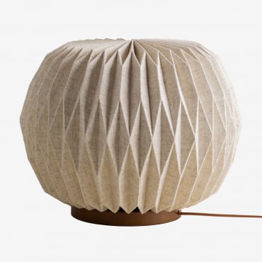 Lampe De Table En Lin Branov Beige Lin - Sklum