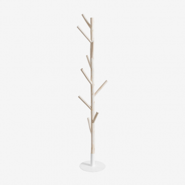 Portemanteau Sur Pied En Bois De Teck Et Métal Merlo Bois Naturel - Sklum