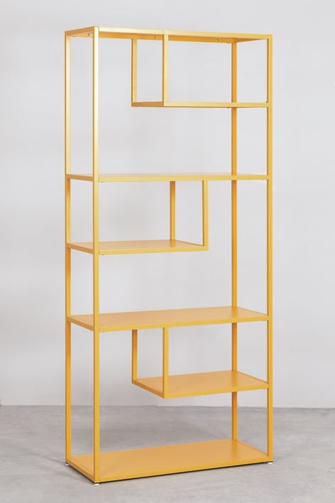 Bibliothèque 85x190 cm en acier Thura - Jaune Albero