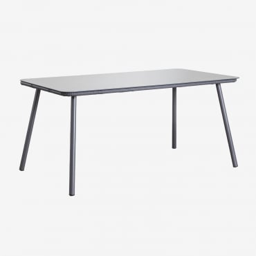 Table De Jardin Rectangulaire 160x90 Cm En Verre Et Aluminium Arhiza Gris Graphite - Sklum