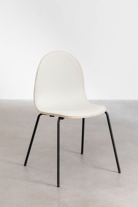 Pack de 2 chaises de salle à manger en tissu et acier Maeve