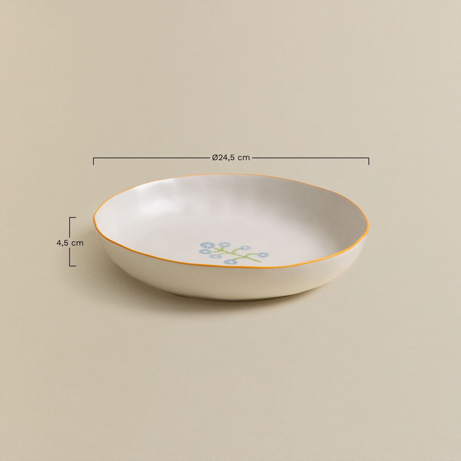 Pack de 2 assiettes creuses en grès Marneda, mesures