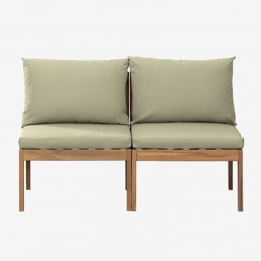 Canapé De Jardin Modulable 2 Pièces En Bois D'acacia Filips Vert Kaki - Sklum