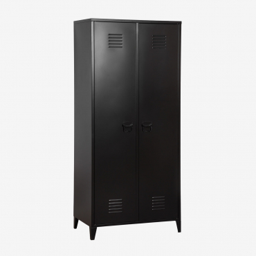 Armoire Vestiaire 2 Portes En Acier Pohpli Noir De Carbone - Sklum