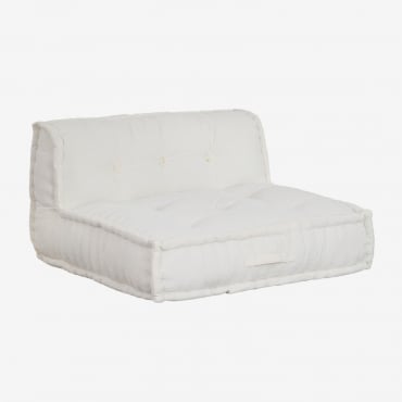 Canapé Central Pour Canapé Modulaire En Coton Dhel Tissu Bouclé Blanc - Sklum