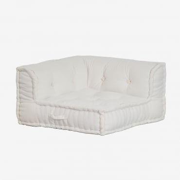 Canapé D'angle Modulaire En Coton Dhel Tissu Bouclé Blanc - Sklum