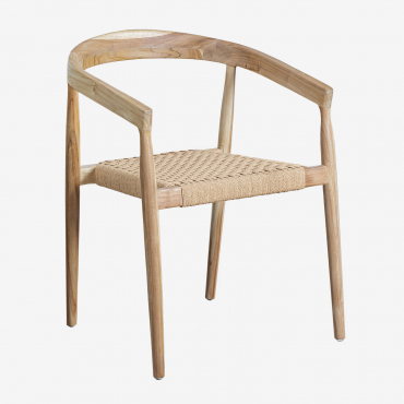 Chaise De Salle À Manger En Bois De Teck Visby Design Bois Naturel - Sklum
