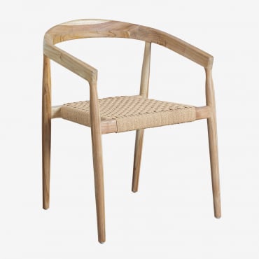 Pack De 4 Chaises De Salle À Manger En Bois De Teck Visby Design Bois Naturel - Sklum