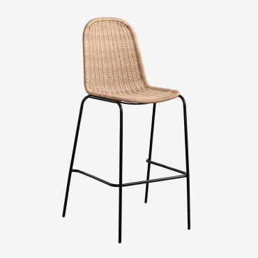 Tabouret Haut Empilable En Osier Reiven ↑75 Cm - Sklum