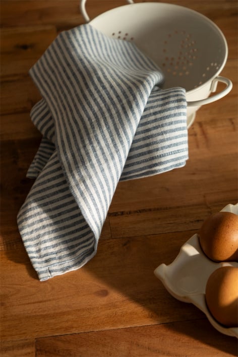 Set de 2 serviettes en lin et coton Karepa