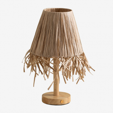 Lampe De Table Sans Fil En Bois De Nozaine Naturel - Sklum