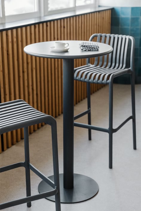 Table haute ronde Ø60 cm en fer Mizzi