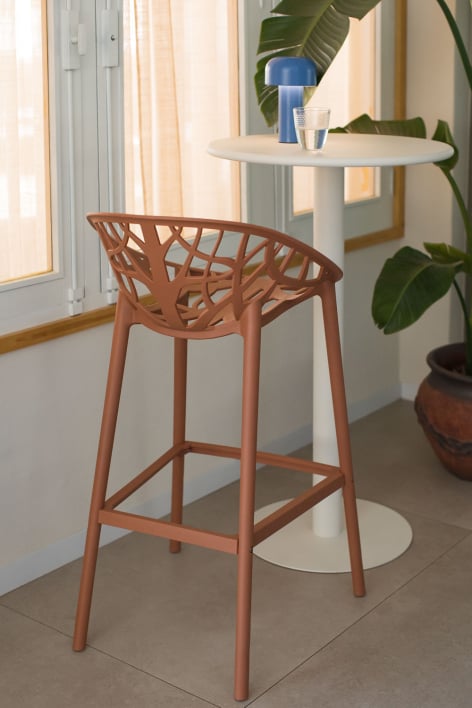 Tabouret haut 75 cm en polypropylène couleur rouille Ores - Rouille
