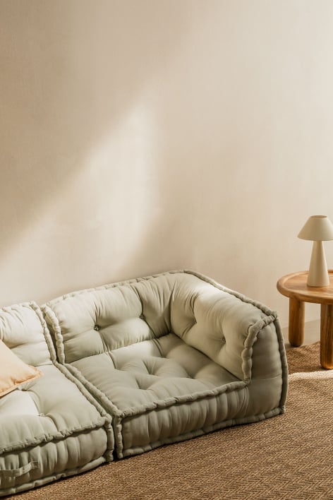 Canapé d'angle modulaire en coton Dhel