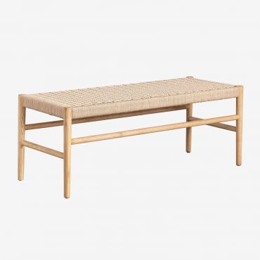 Banc Mara En Chêne Et Corde Tressée Bois Naturel - Sklum