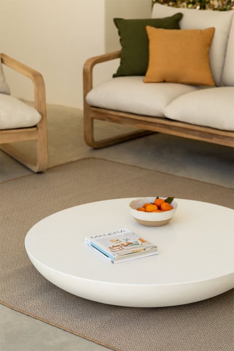 Table basse de jardin ronde Ø105 cm en ciment Zenadia