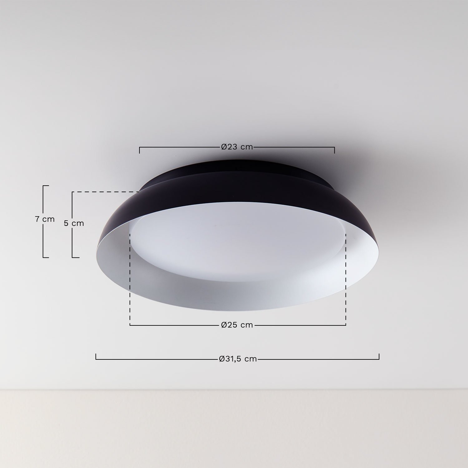 Plafonnier LED en Acier Azanuy, mesures