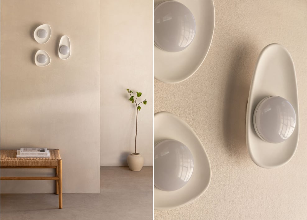 Ensemble de 3 appliques muraux LED en plâtre Givert