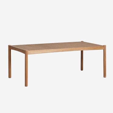 Table À Manger Rectangulaire En Bois D’eucalyptus (200x100 Cm) Aderyn Bois Naturel - Sklum
