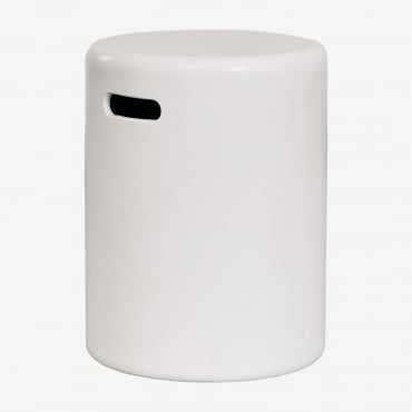 Table D'appoint De Jardin Ronde Ø35 Cm En Ciment Biltet Blanc Brillant - Sklum
