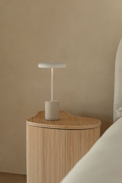 Lampe de table LED sans fil en métal et béton Tamila