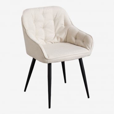 Chaise De Salle À Manger En Tissu Zilen Blanc Cassé - Sklum