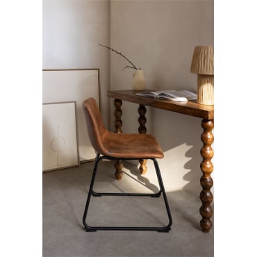 Chaise de salle à manger en similicuir Ody