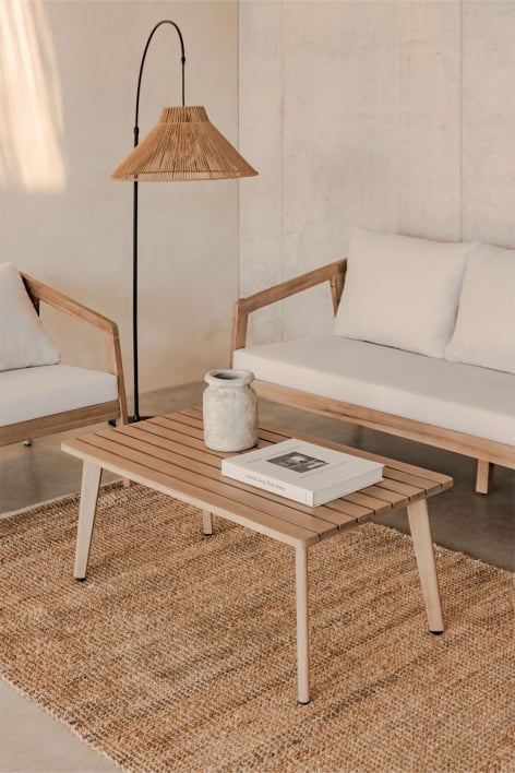 Table basse rectangulaire 90x50 cm en bois d'acacia Kaela