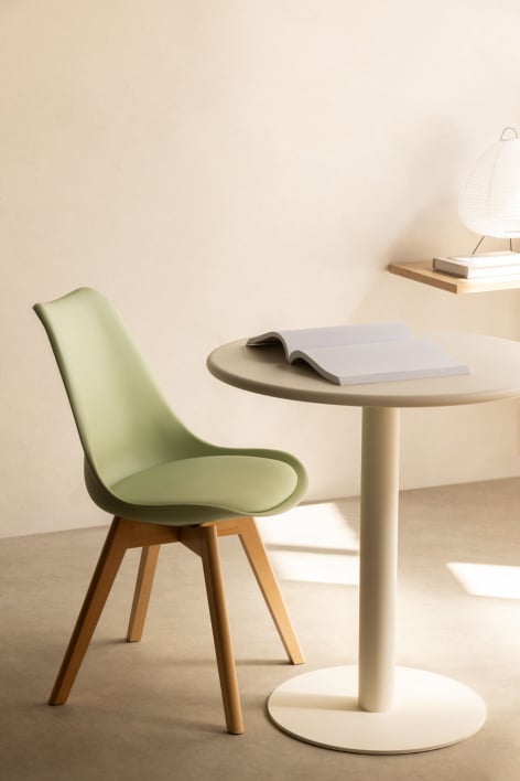 Chaise de salle à manger en polypropylène et bois de hêtre Nordic - Céladon