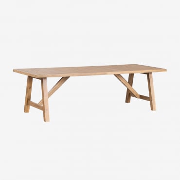 Table De Jardin Rectangulaire 260x100 Cm En Bois D'acacia Dubai Acacia Rustique Marron - Sklum