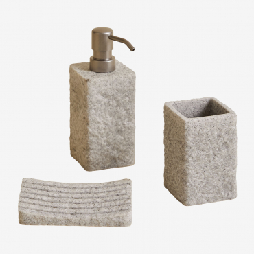 Ensemble De Salle De Bain En Résine Espluy Gris Sable - Sklum