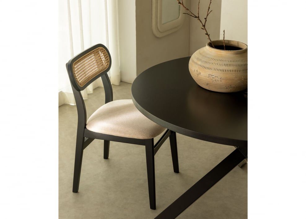 Chaise de salle à manger en bois Leivel - Noir uni