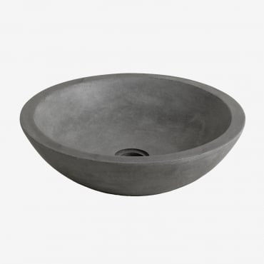Lavabo Rond Ø40 Cm En Ciment Tarsis Gris Foncé - Sklum