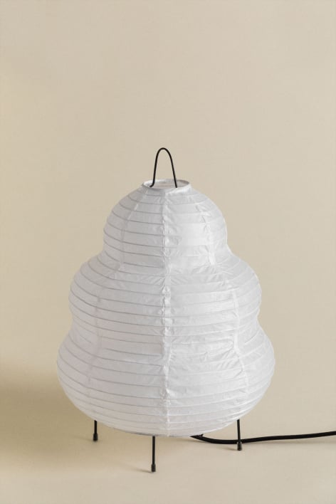 Lampe de table en papier de riz et fer Gogian