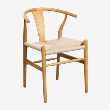 Pack De 4 Chaises De Salle À Manger Uish Edition Bois Naturel - Sklum