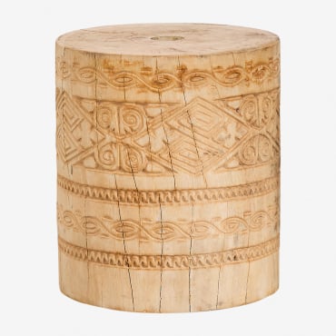 Pied De Parasol Rond 35ø Cm En Bois Ainsa Bois Naturel - Sklum