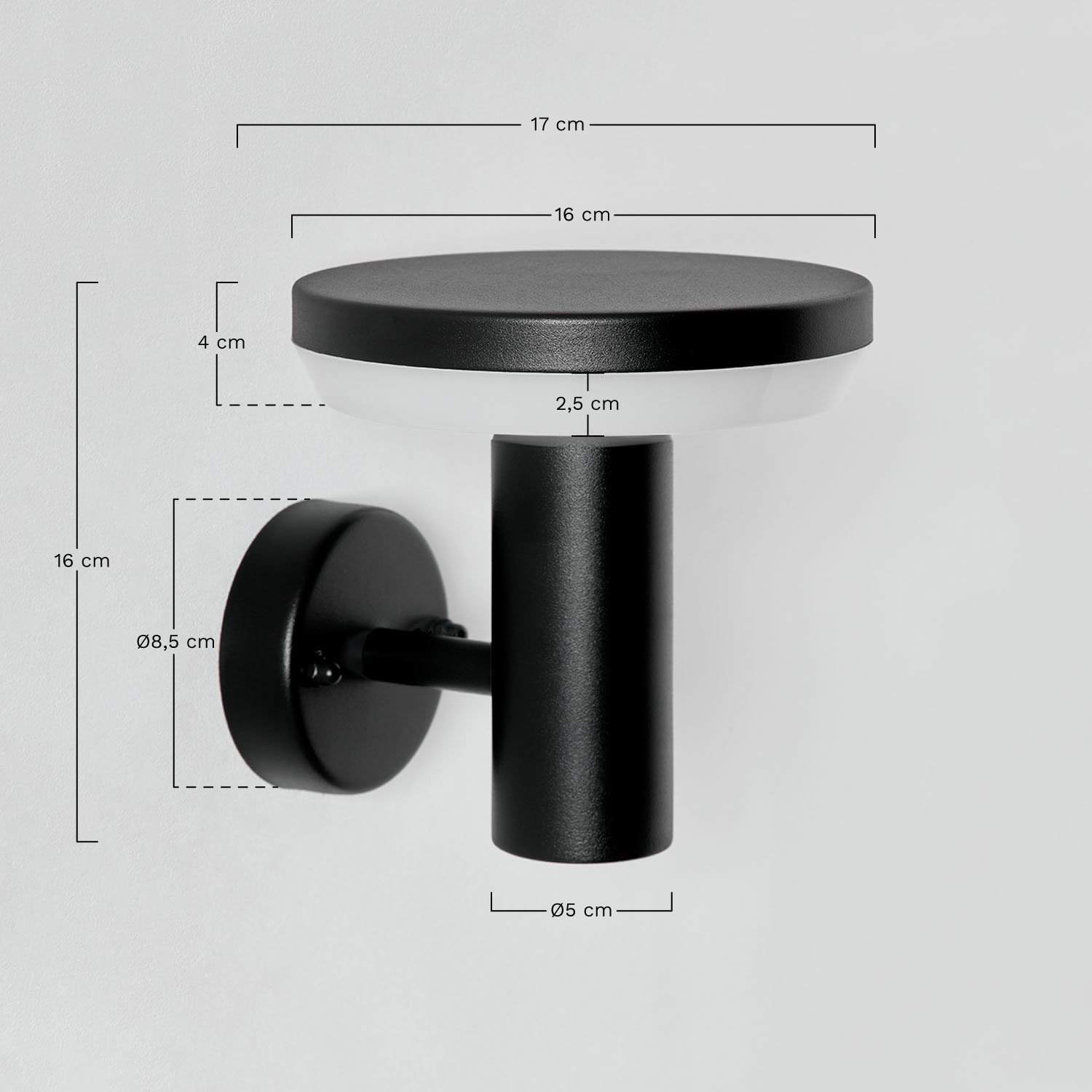 Applique LED d'extérieur en acier inoxydable Ovint, mesures