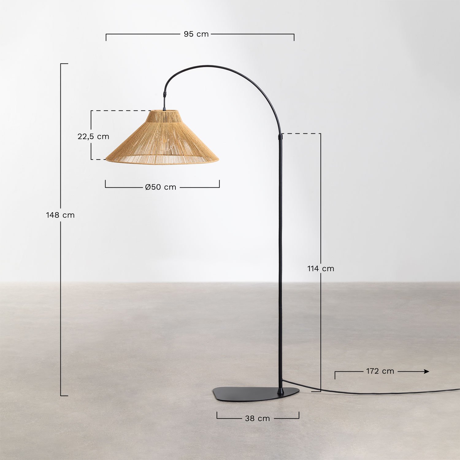 Lampadaire d'extérieur Sopant, mesures