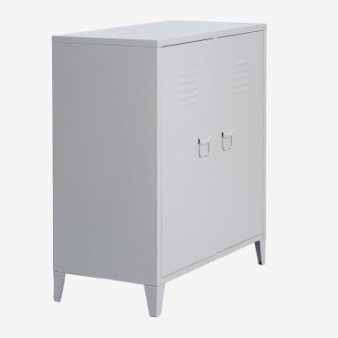 Buffet Casier 2 Portes En Acier Pohpli Gris Clair - Sklum
