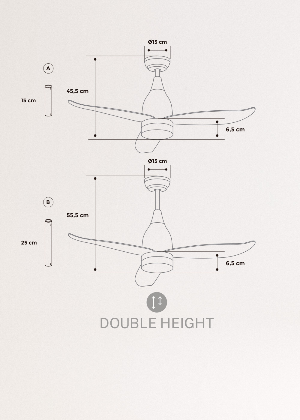 CREATE Ventilateur Plafond Windball Avec Lumière LED - 112cm Blanc, Télécommande, Moteur DC Silencieux