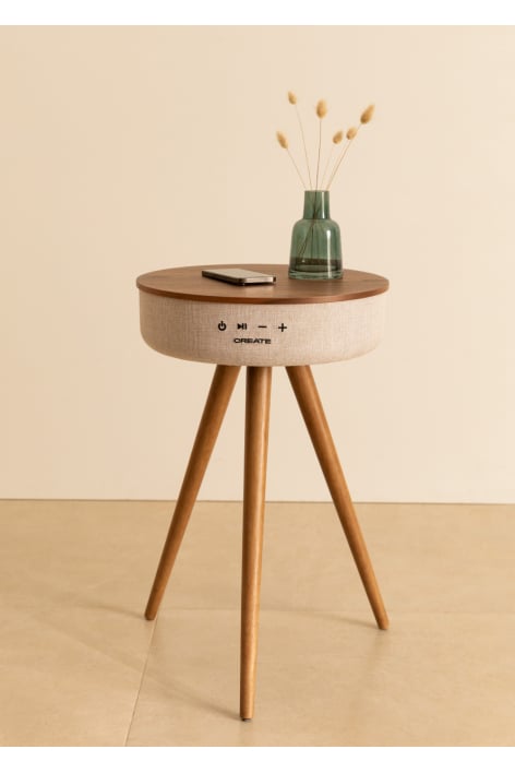 CREATE - SPEAKER TABLE 360 - Table basse enceinte, son omnidirectionnel 360 º, bluetooth et chargeur sans fil