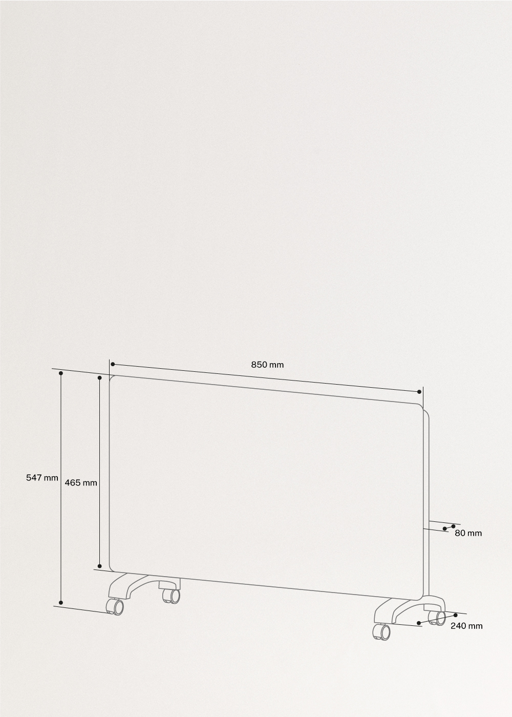 CREATE - WARM CRYSTAL 2500W - Convecteur électrique en verre avec WiFi, mesures