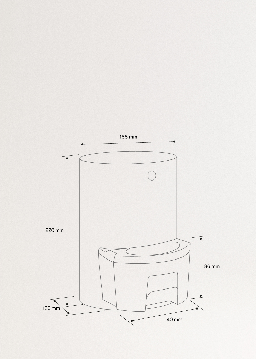 CREATE - DRYPLUS - Deshumidificador Mini 600ml, mesures