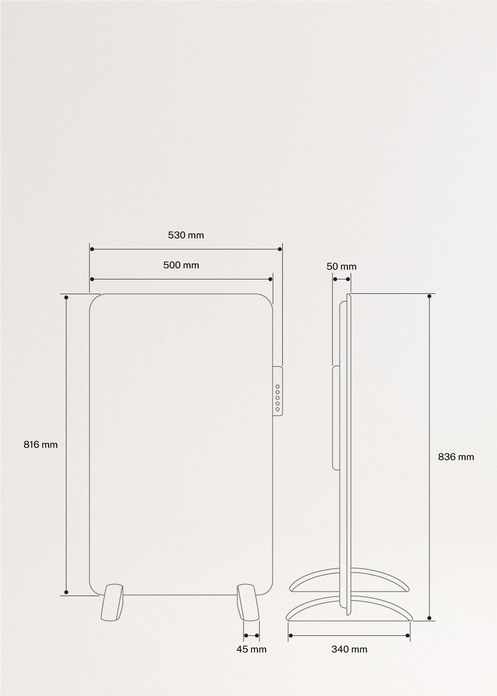 CREATE - WARM CLEAR IR - Chauffage à infrarouge avec Wifi, mesures
